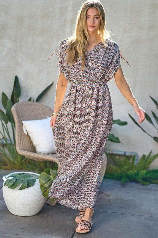 DAVI & DANI Printed V Neck Sleeveless Jumpsuit - SwagglyLife Home & Fashion DAVI & DANI Printed V Neck Sleeveless Jumpsuit - SwagglyLife Home & Fashion