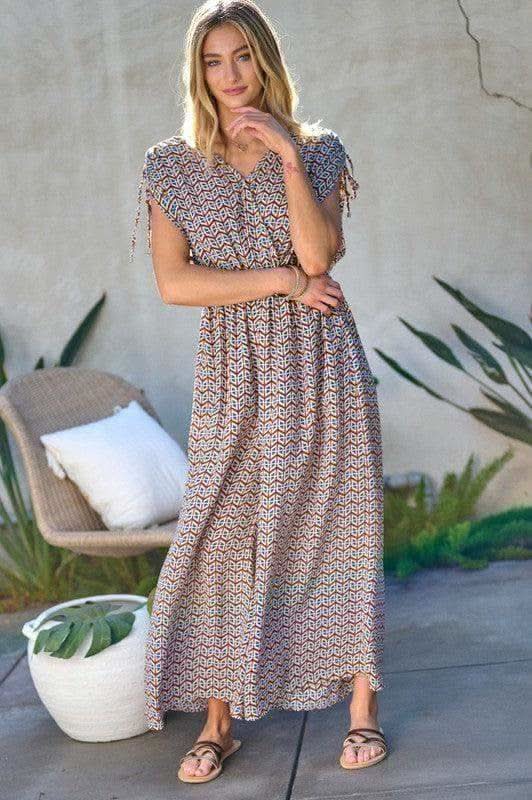 DAVI & DANI Printed V Neck Sleeveless Jumpsuit - SwagglyLife Home & Fashion DAVI & DANI Printed V Neck Sleeveless Jumpsuit - SwagglyLife Home & Fashion
