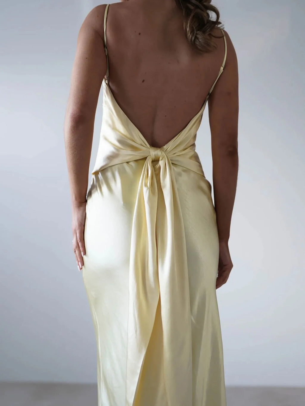 Satin Backless Cami Dress in - photo