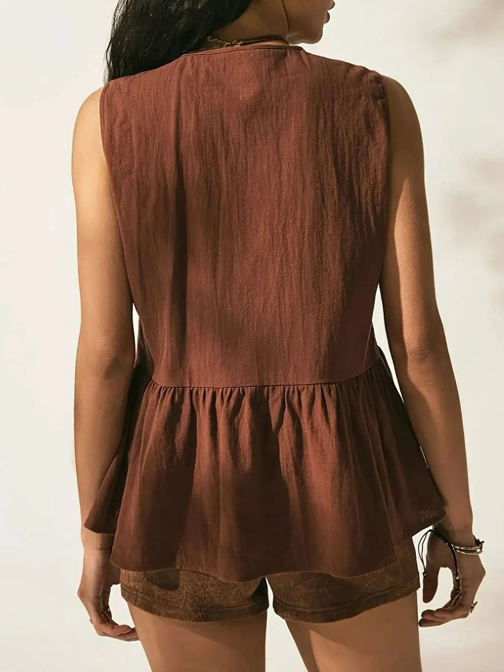 Bow-Tie Peplum Tank Top in - photo