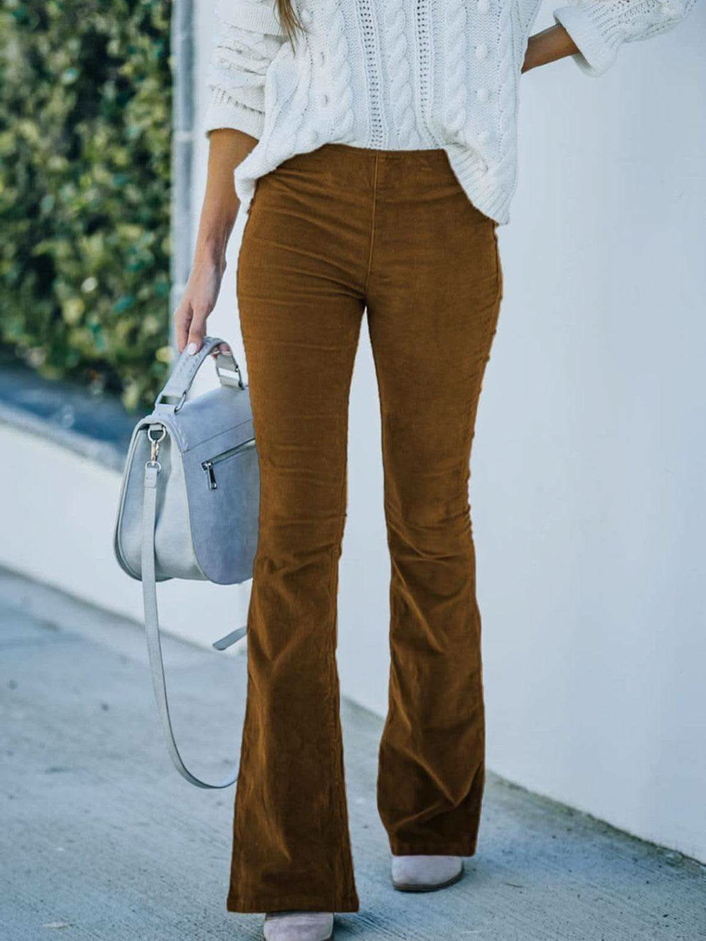 High Waist Bootcut Pants in Terracotta - photo