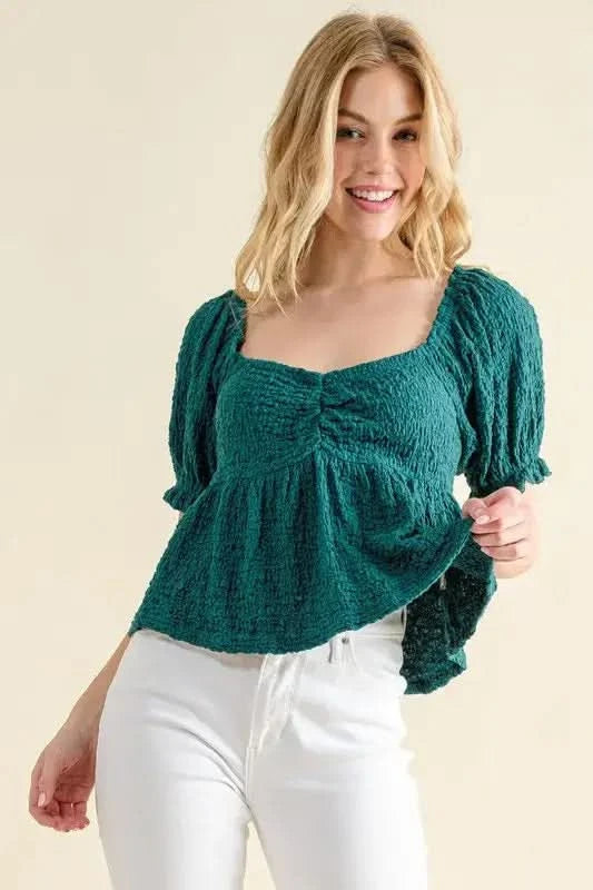 And The Why Lovely Textured and Smocked Top - SwagglyLife Home & Fashion And The Why Lovely Textured and Smocked Top - SwagglyLife Home & Fashion