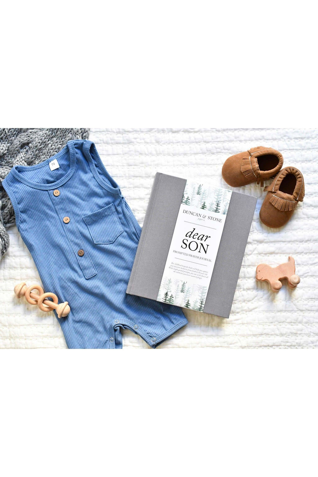 Duncan & Stone Paper Co. Dear Son: A Childhood Prayer Journal in Grey - Journal photo