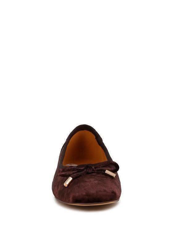 Rag & Co Buckrose Velvet Bow Ballerinas in - photo