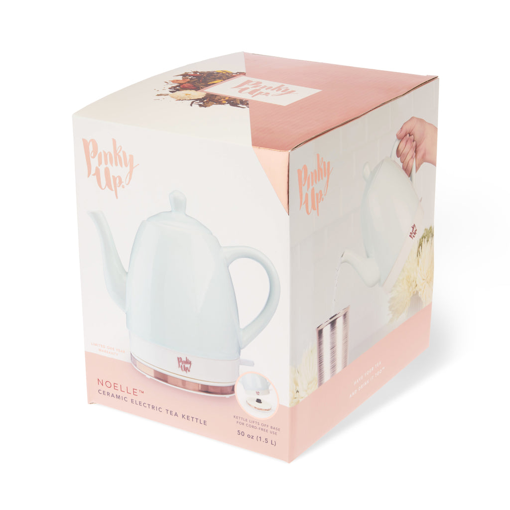 Pinky Up Tea Noelle Ceramic Electric Tea Kettle in Mint in - product_type::kettle photo