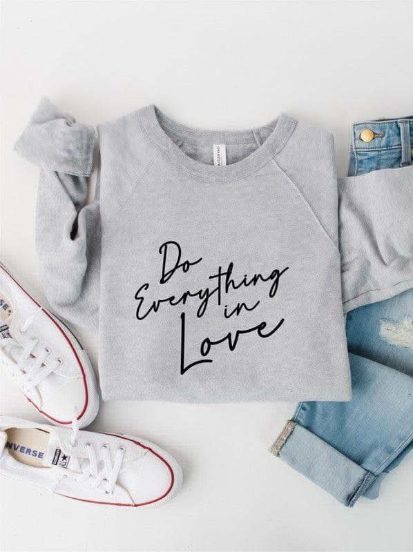 Do Everything In Love Premium Graphic Sweatshirt in Oxford Grey - Shirts & Tops photo