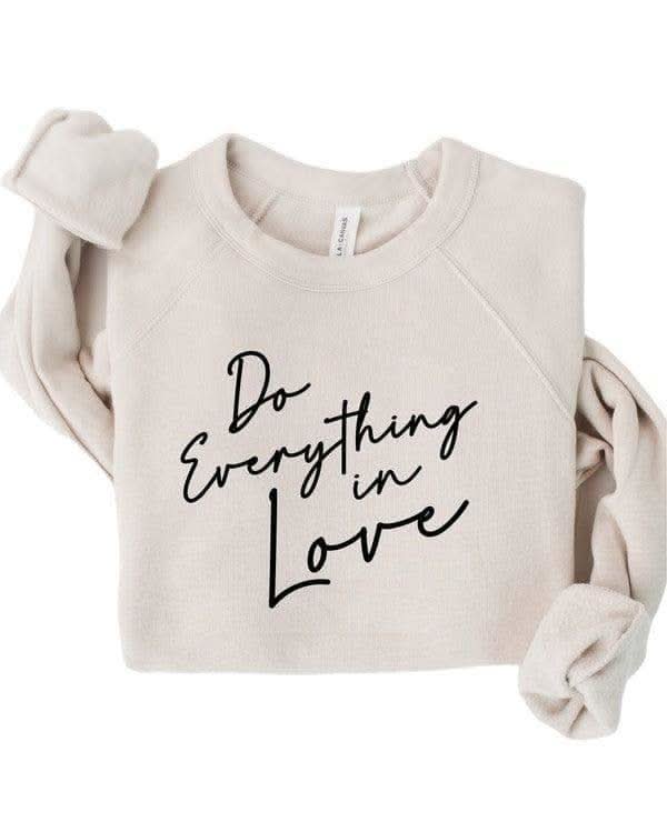 Do Everything In Love Premium Graphic Sweatshirt in Heather Dust - Shirts & Tops photo
