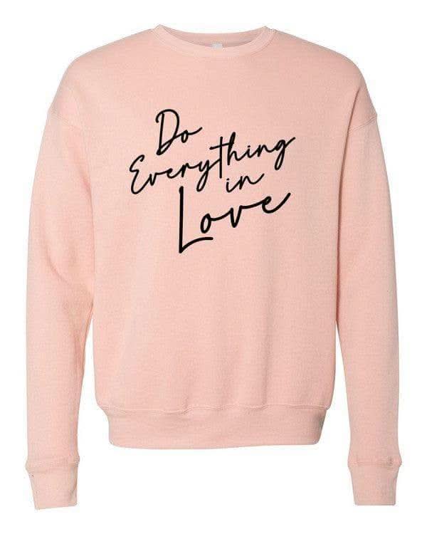 Do Everything In Love Premium Graphic Sweatshirt in Peach - Shirts & Tops photo