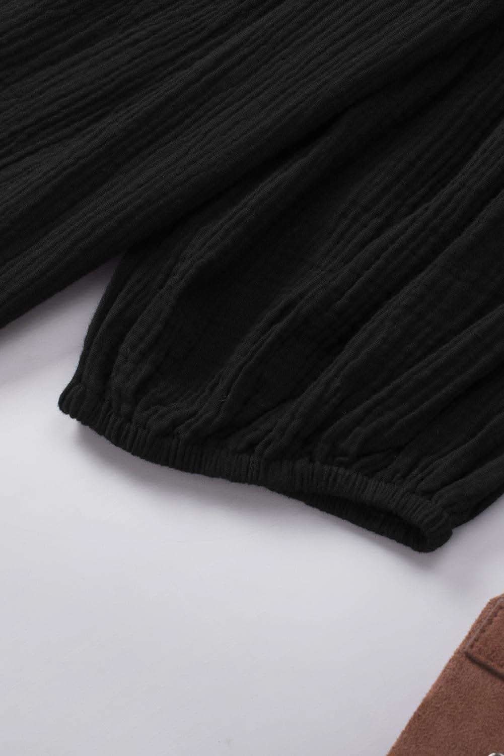 Dropped Shoulder V-Neck Blouse, 7 Colors - SwagglyLife Home & Fashion