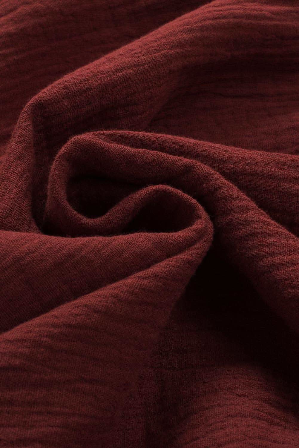 Dropped Shoulder V-Neck Blouse, 7 Colors - SwagglyLife Home & Fashion