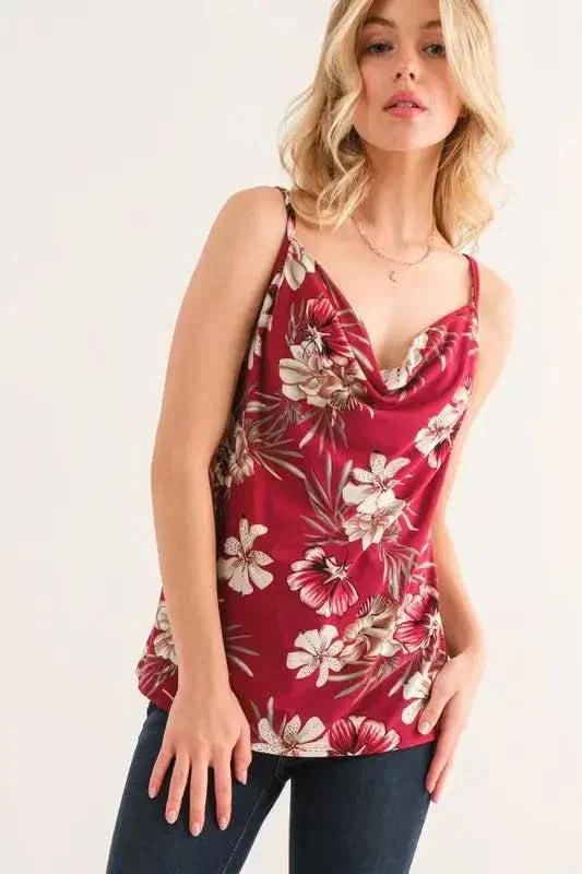 And The Why Floral Printed Casual Tank Top in - photo