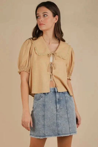 VERY J Bow Printed Casual Denim Mini Skirt - SwagglyLife Home & Fashion VERY J Bow Printed Casual Denim Mini Skirt - SwagglyLife Home & Fashion