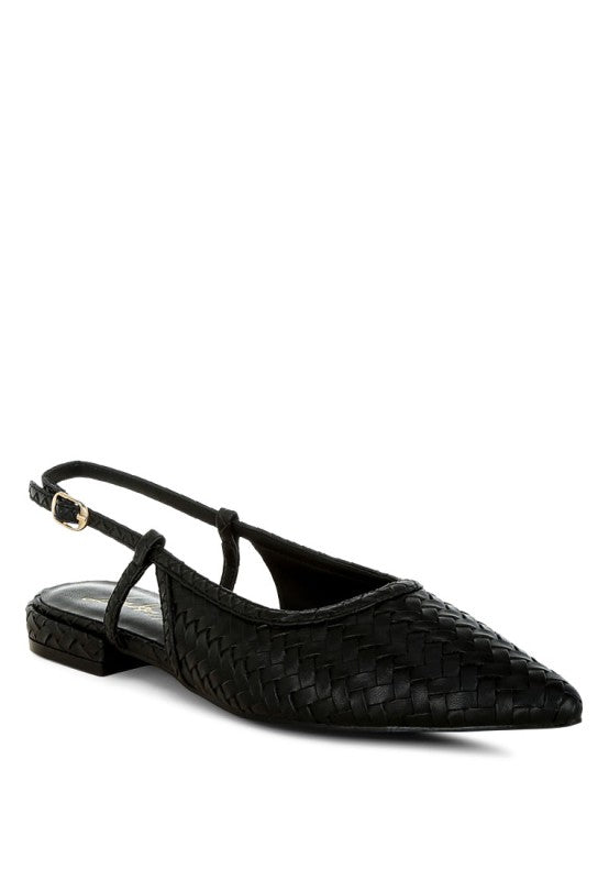 Kurina Woven Slingback Sandals in Black - photo