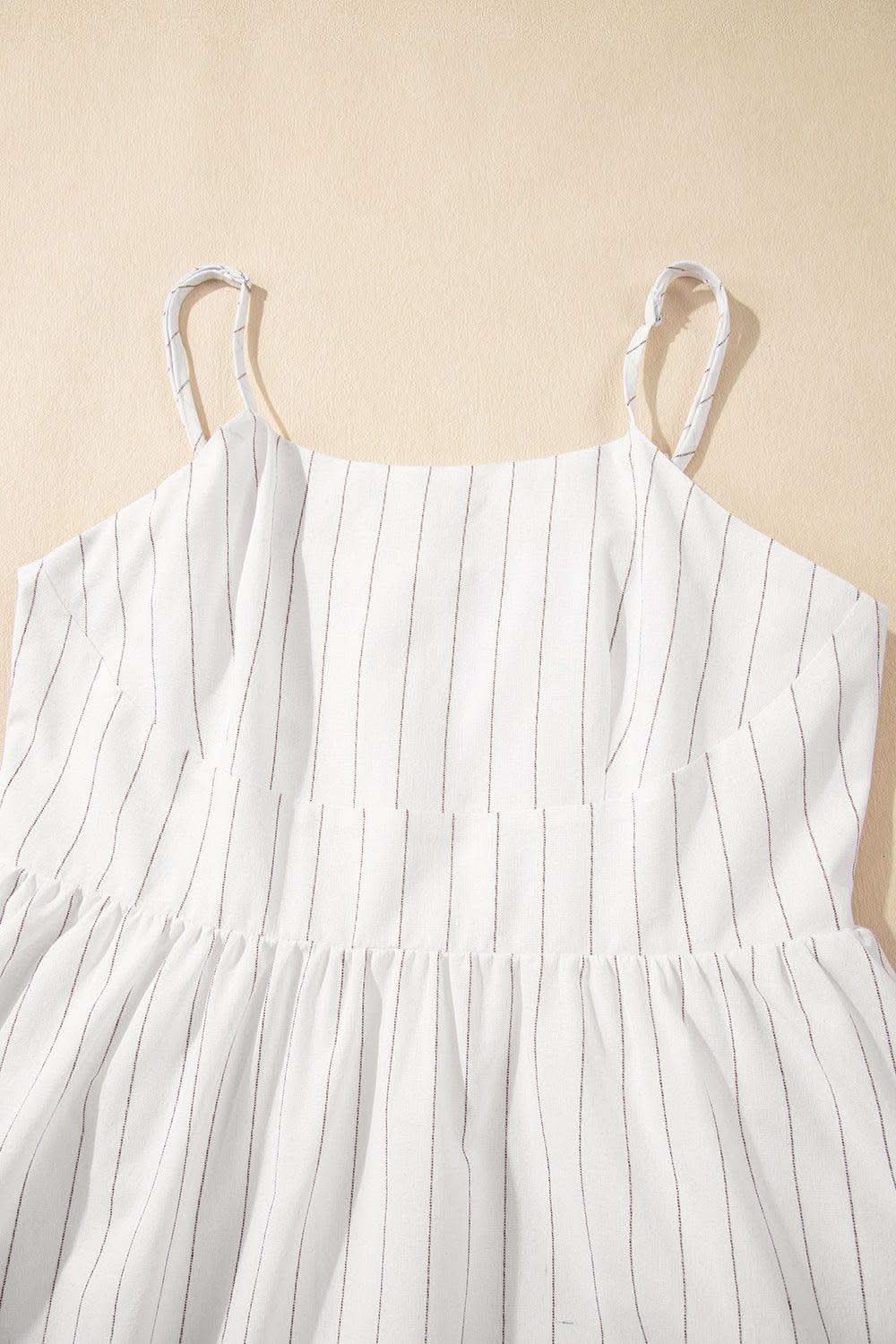 Stripe Square Neck Cami Dress with Pockets - SwagglyLife Home & Fashion