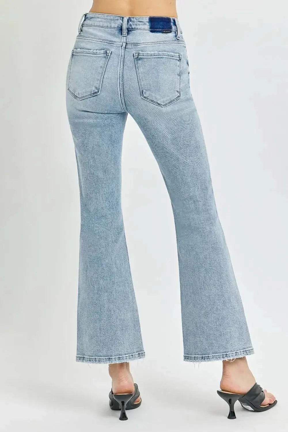 RISEN Full Size High Rise Ankle Flare Jeans in - photo