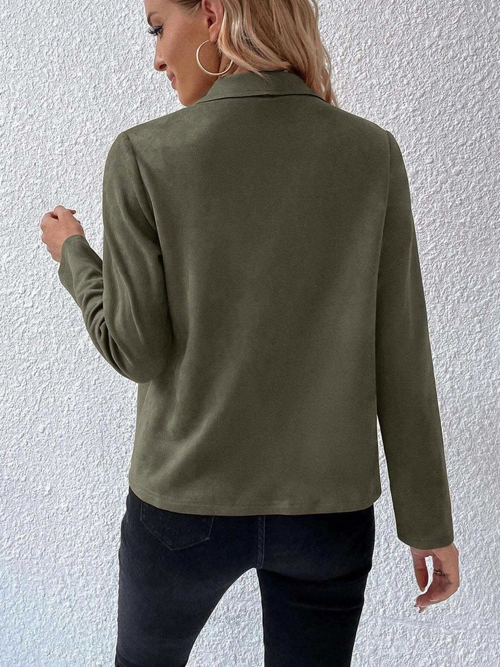 Collared Neck Long Sleeve Jacket in - Jackets photo