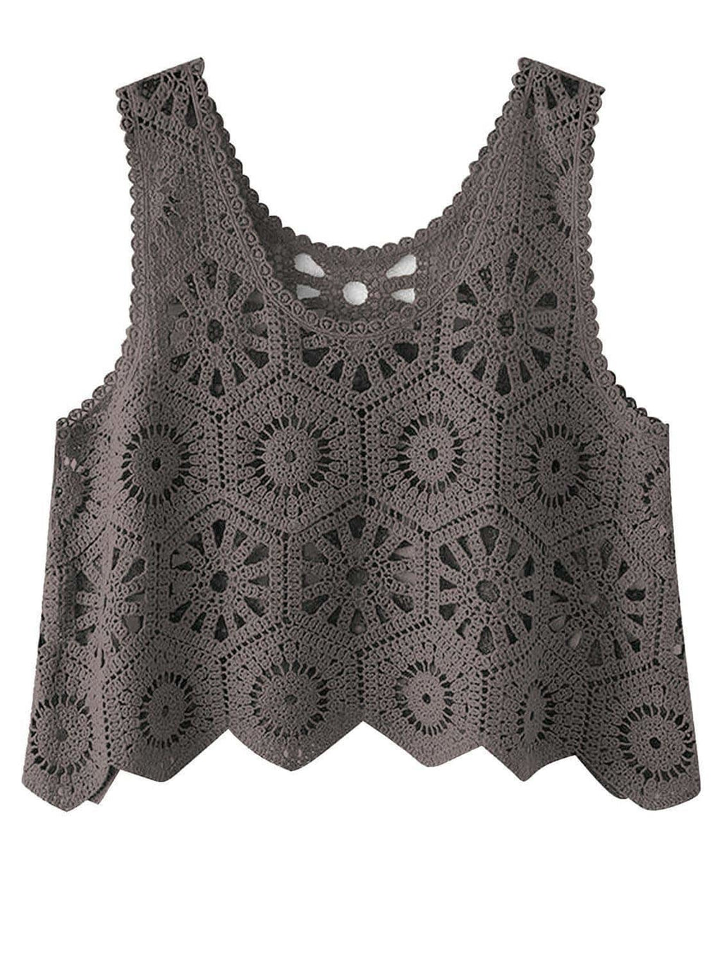 Karla Openwork Round Neck Knit Vest - SwagglyLife Home & Fashion