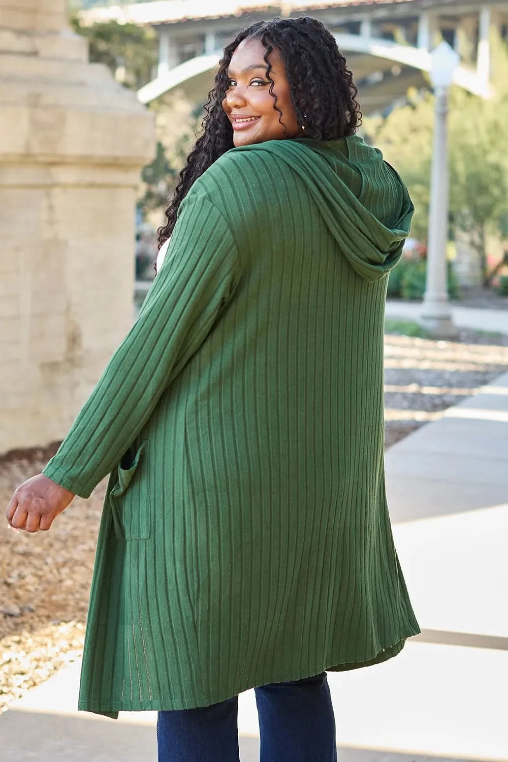 Basic Bae Full Size Hooded Sweater Cardigan in - photo