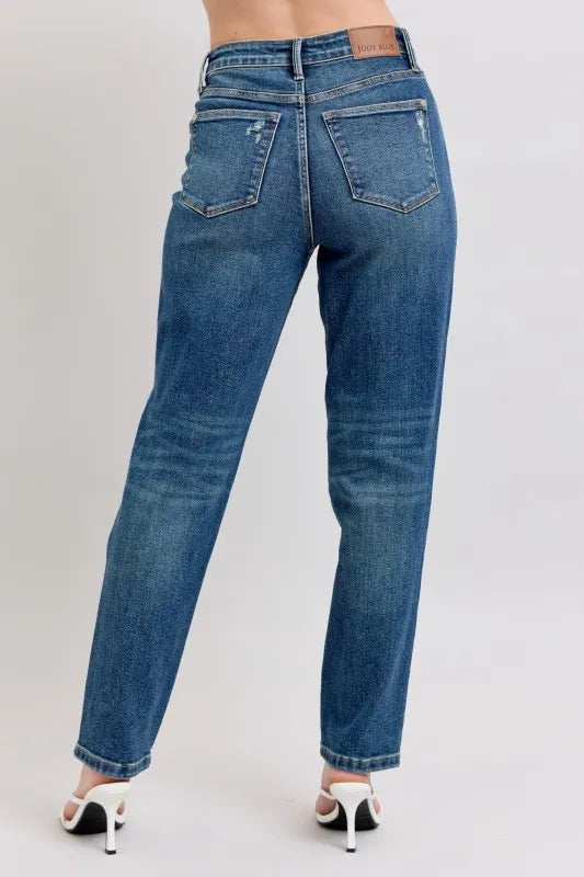Judy Blue Full Size High Waisted Rigid Magic Non-destroy Straight Leg Jeans Plus Size - SwagglyLife Home & Fashion
