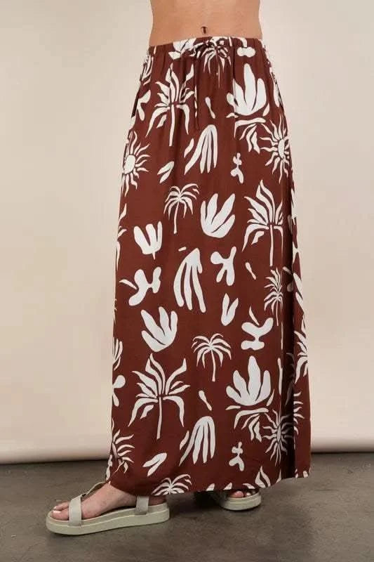 VERY J Printed Resort Midi Skirt - SwagglyLife Home & Fashion