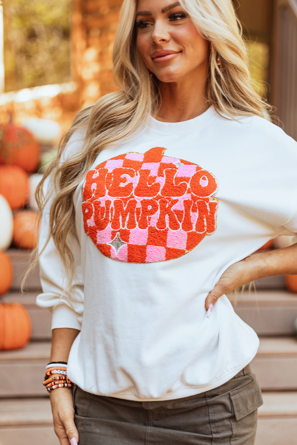 Blair Halloween Pumpkin Patched Pullover Sweatshirt in - Tops/Sweatshirts & Hoodies photo