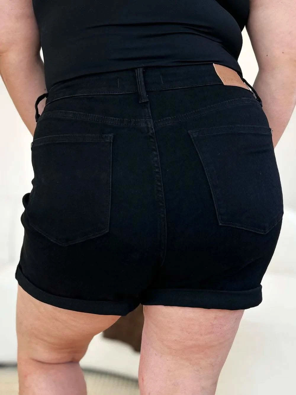 Judy Blue Full Size High Waist Tummy Control Cuffed Denim Shorts in - photo