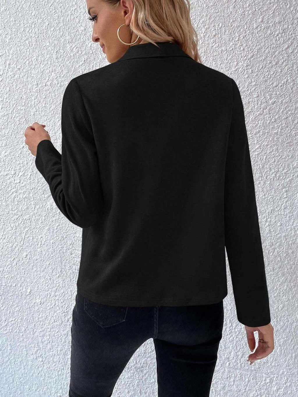 Collared Neck Long Sleeve Jacket in - Jackets photo