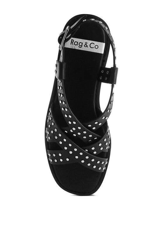 Anemone Studded Flat Gladiator Sandals - SwagglyLife Home & Fashion Anemone Studded Flat Gladiator Sandals - SwagglyLife Home & Fashion