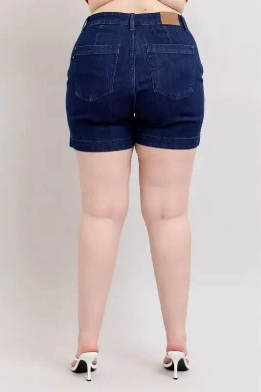 Judy Blue Plus Size High Waist Denim Shorts - SwagglyLife Home & Fashion