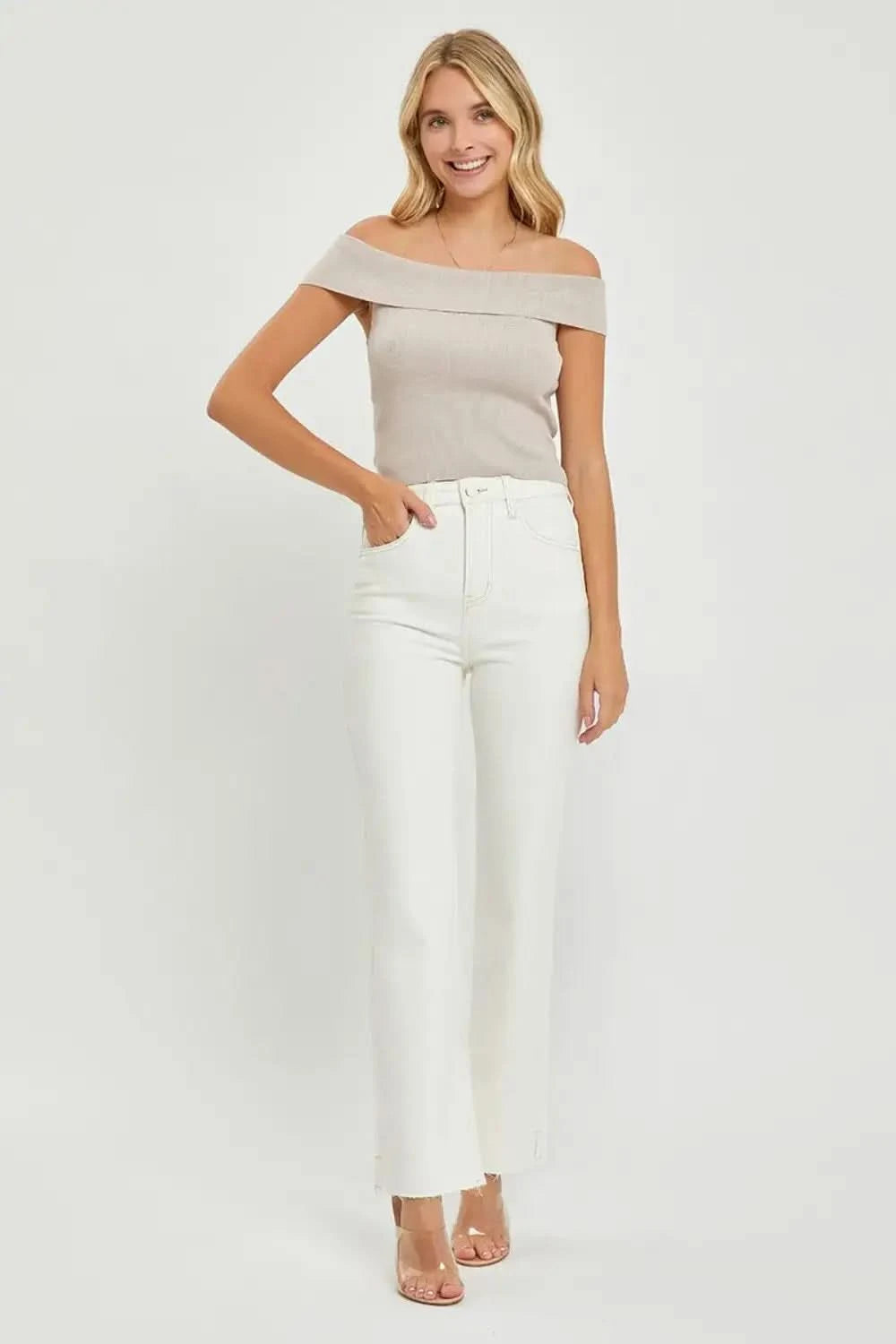 RISEN Full Size High Rise Tummy Control Straight Jeans in - photo