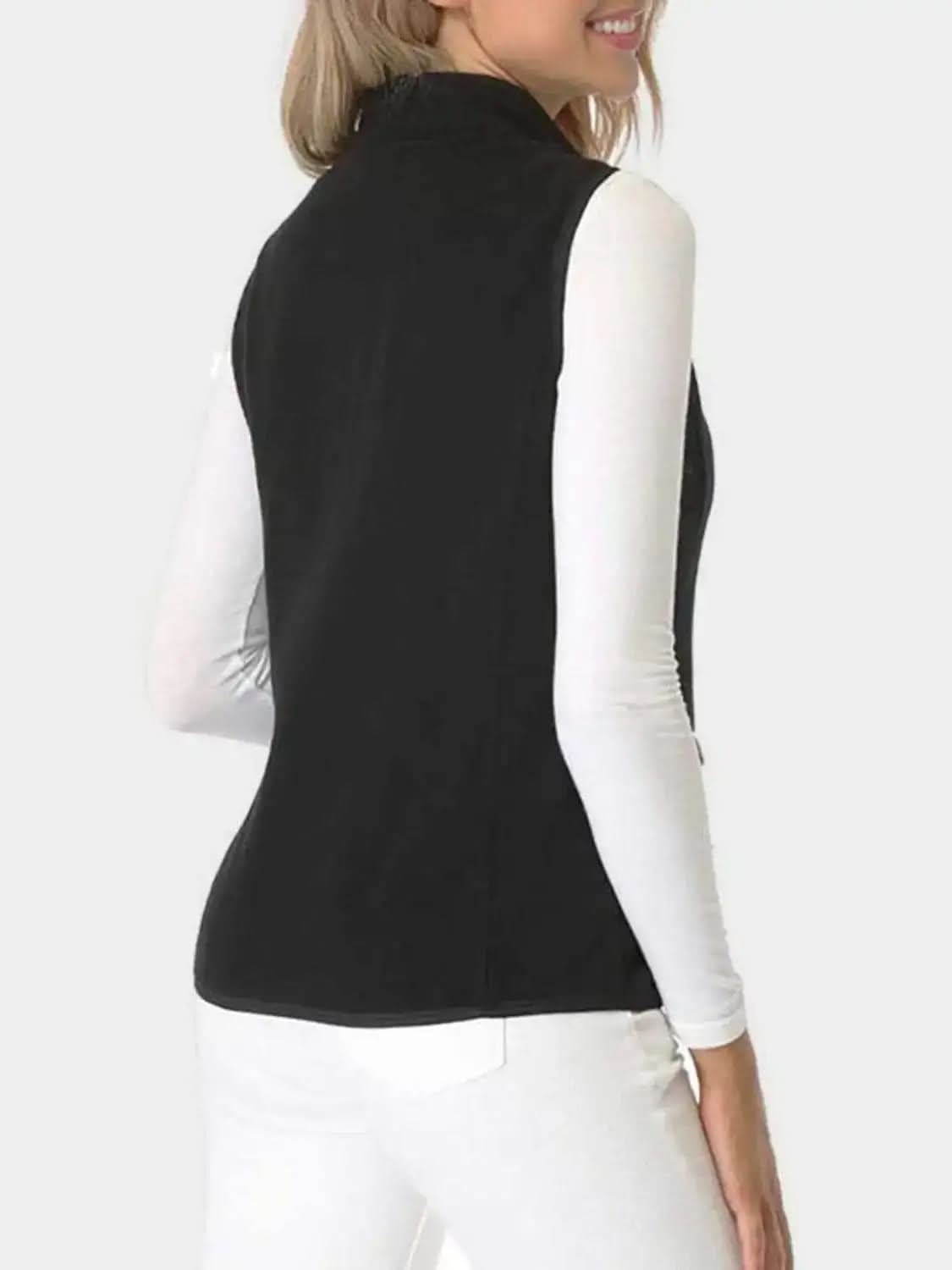 Zip Up Turtleneck Vest with Pockets - SwagglyLife Home & Fashion Zip Up Turtleneck Vest with Pockets - SwagglyLife Home & Fashion