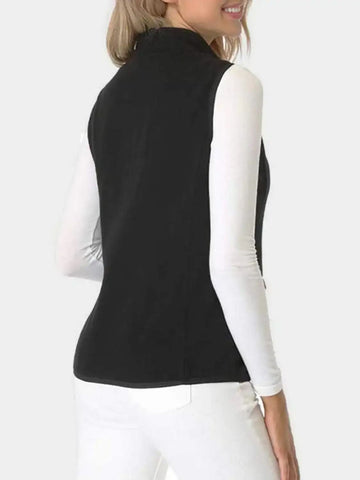 Zip Up Turtleneck Vest with Pockets - SwagglyLife Home & Fashion Zip Up Turtleneck Vest with Pockets - SwagglyLife Home & Fashion