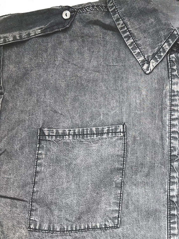 Collared Neck Cap Sleeve Denim Top - SwagglyLife Home & Fashion Collared Neck Cap Sleeve Denim Top - SwagglyLife Home & Fashion