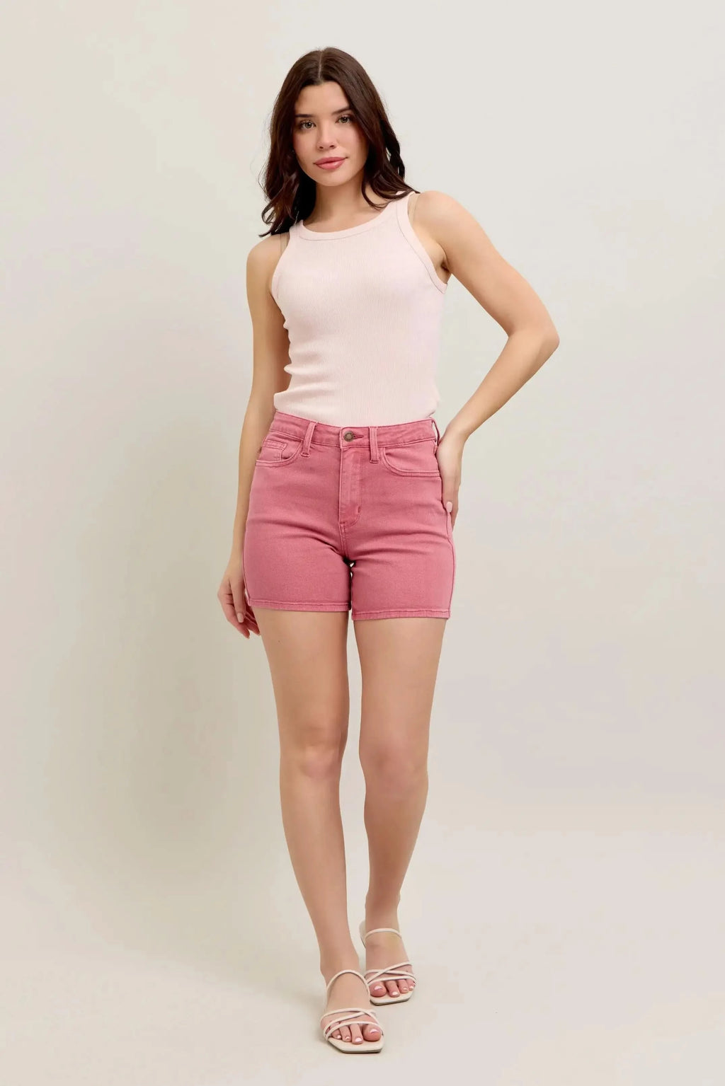 Judy Blue Pink Back Pkt Embroidery Shorts in - photo