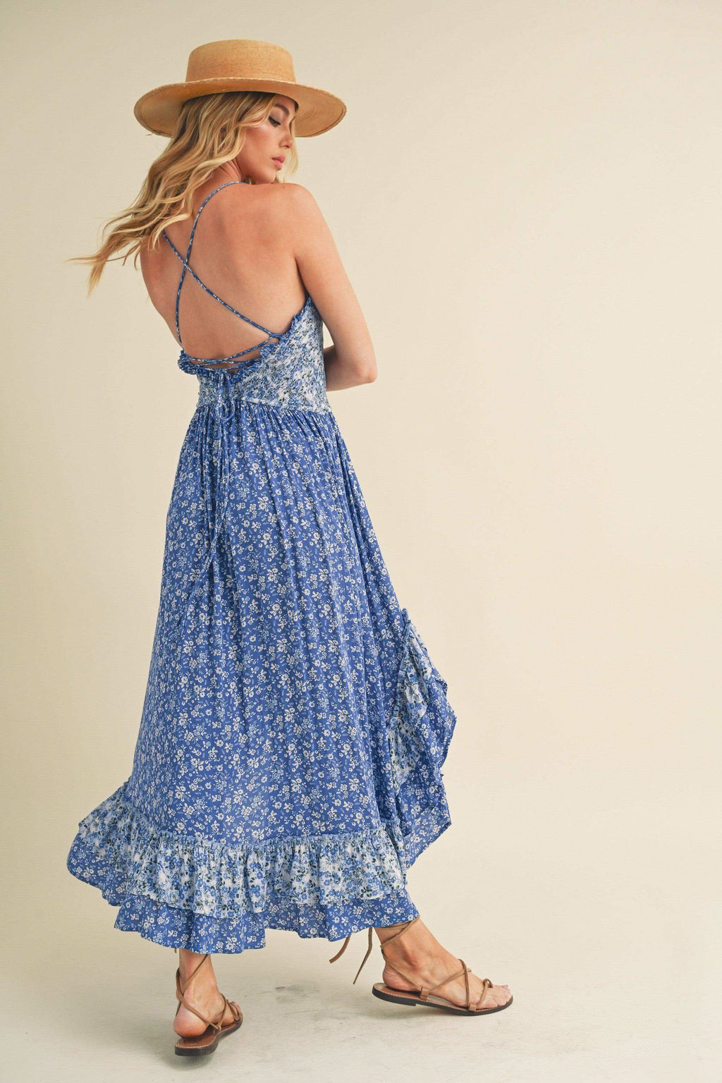 Aemi + Co Ditsy Floral Ruffled Hem Maxi Cami Dress in - dresses photo