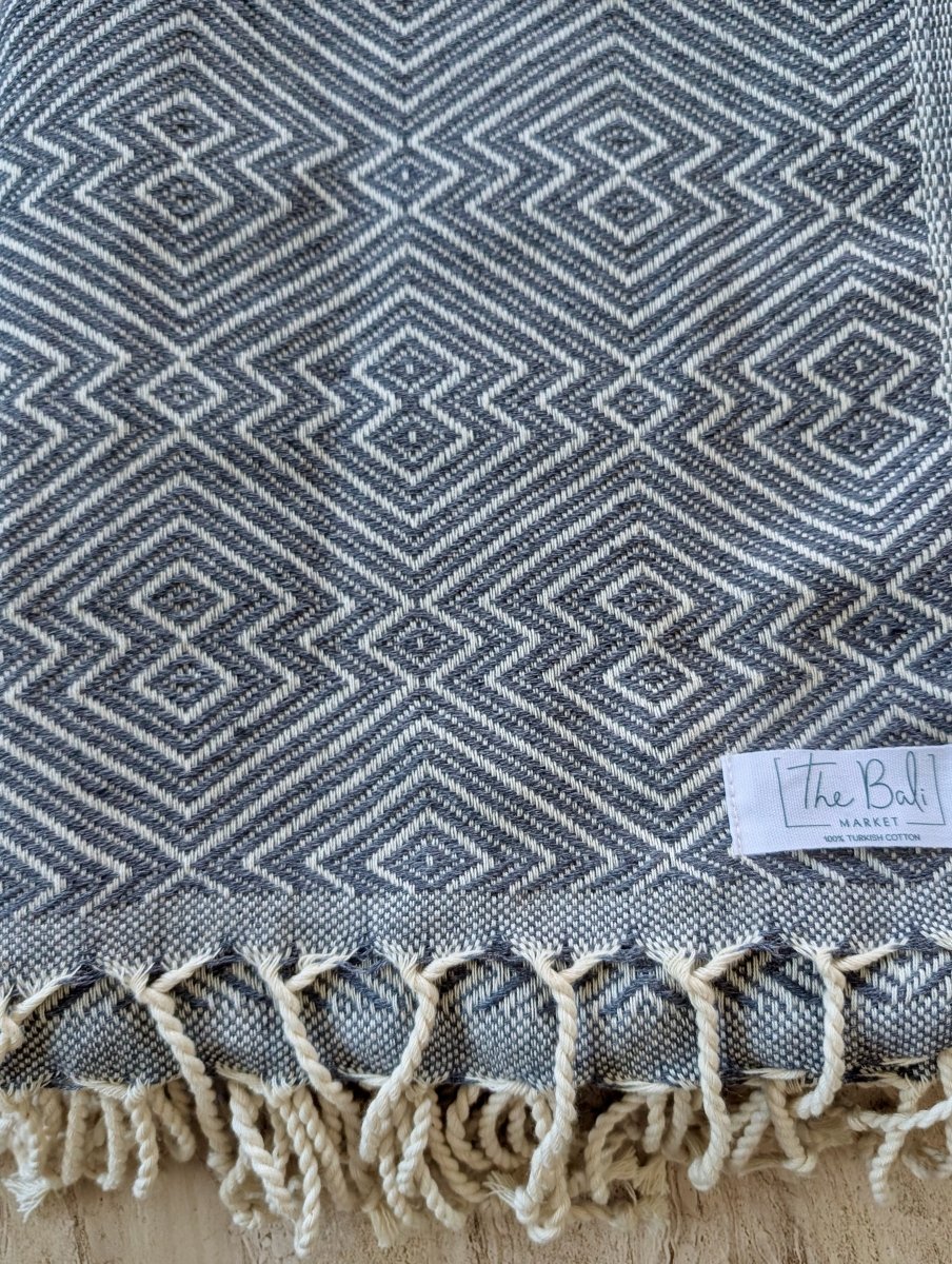 Echo Towel Collection - Turkish Beach Towel in Grey - Towel photo