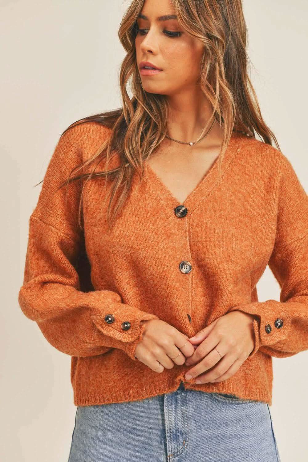 MABLE Long Sleeve Button Down Sweater Cardigan - SwagglyLife Home & Fashion