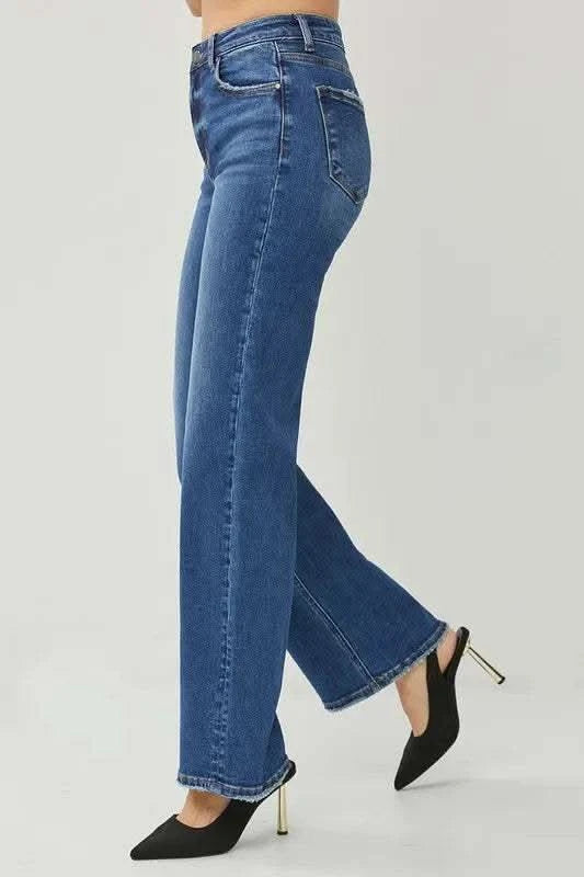RISEN High Rise Straight Jeans in - photo