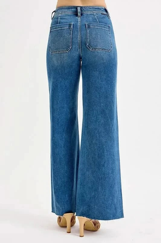 RISEN High-Waisted Wide Leg Jeans in - photo