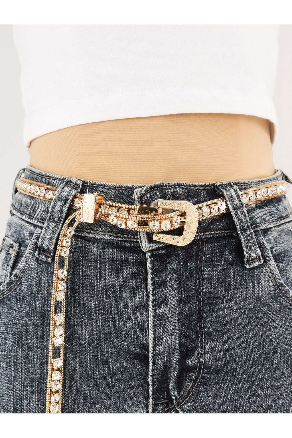 Ella Rhinestone Metal Belt - SwagglyLife Home & Fashion