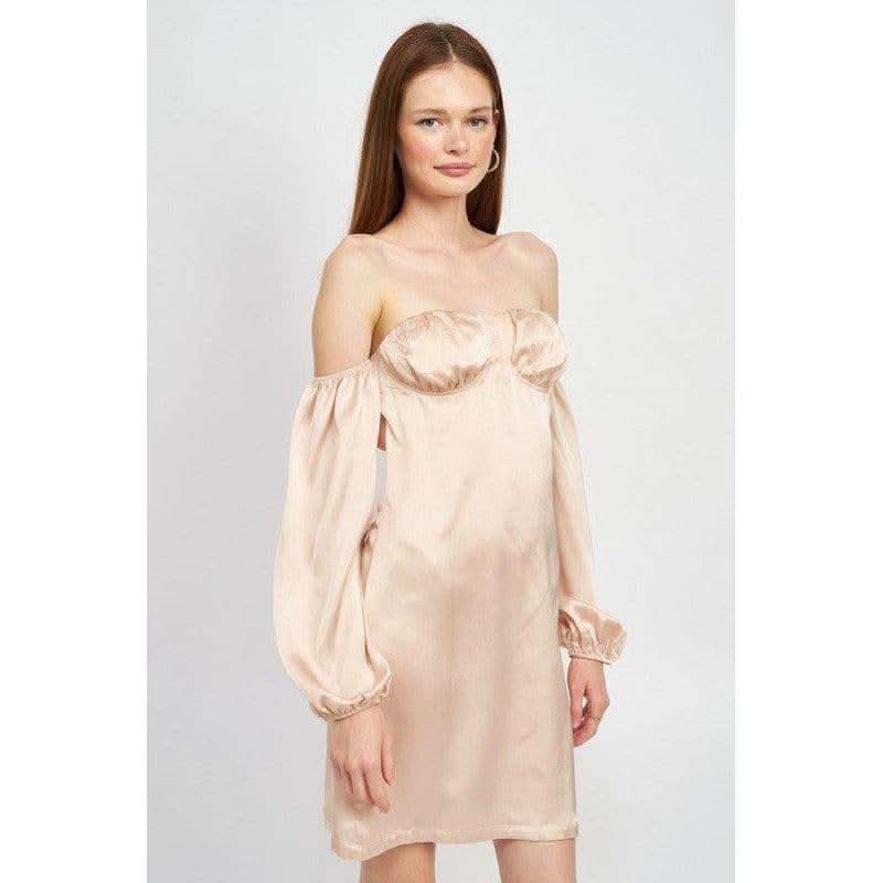 EMORY PARK Eunice Off Shoulder Mini Dress with Back Cut Out - SwagglyLife Home & Fashion