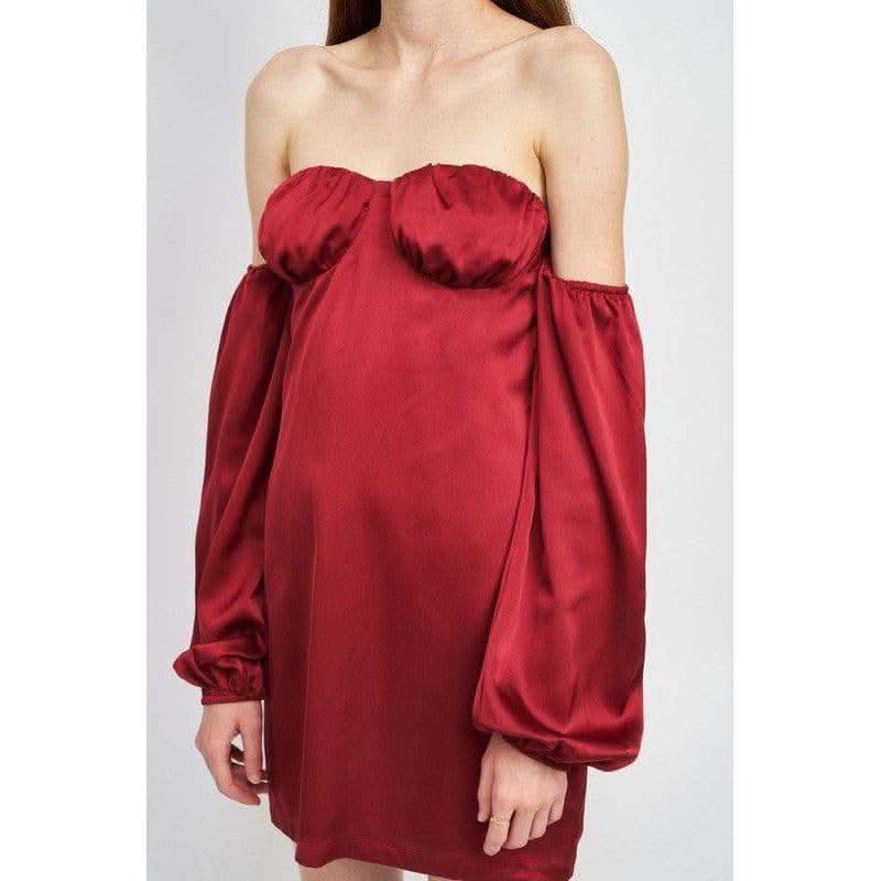 EMORY PARK Eunice Off Shoulder Mini Dress with Back Cut Out - SwagglyLife Home & Fashion