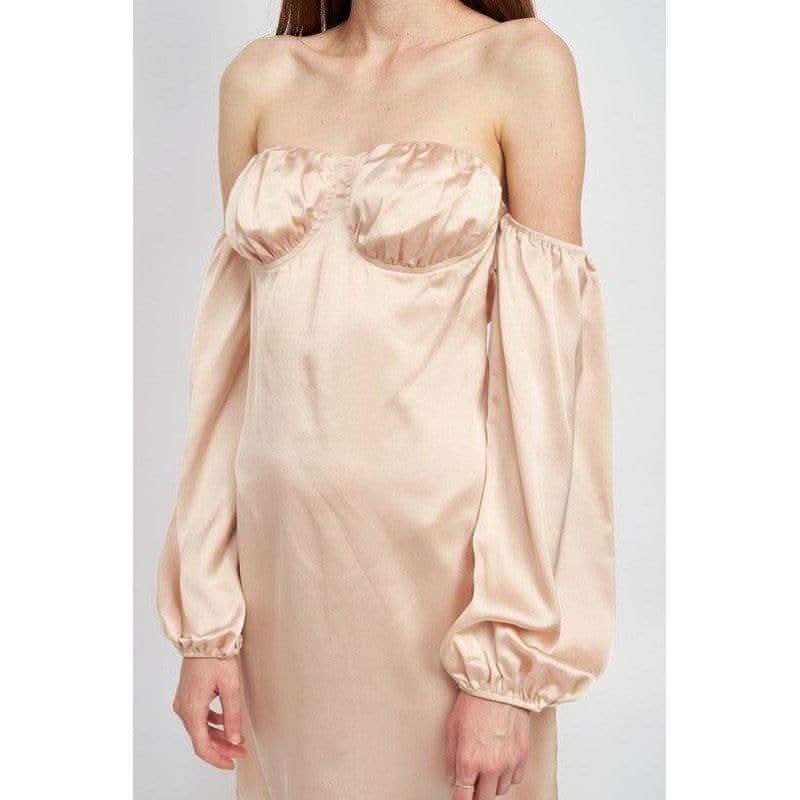 EMORY PARK Eunice Off Shoulder Mini Dress with Back Cut Out - SwagglyLife Home & Fashion