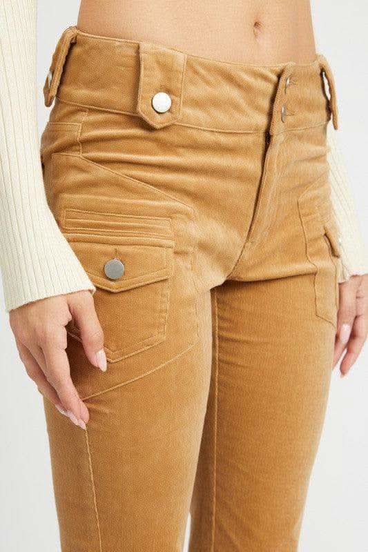 EMORY PARK Helena Low Rise Pants with Bell Bottom, 2 Colors in - Pants photo
