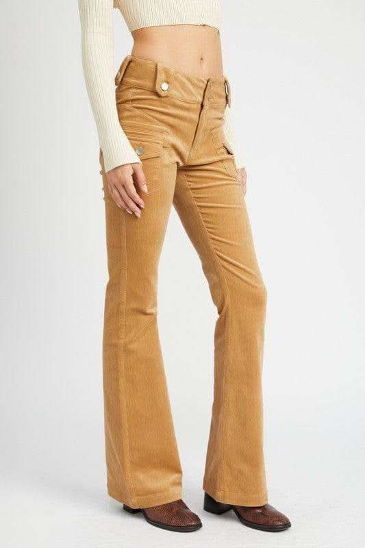 EMORY PARK Helena Low Rise Pants with Bell Bottom, 2 Colors in - Pants photo