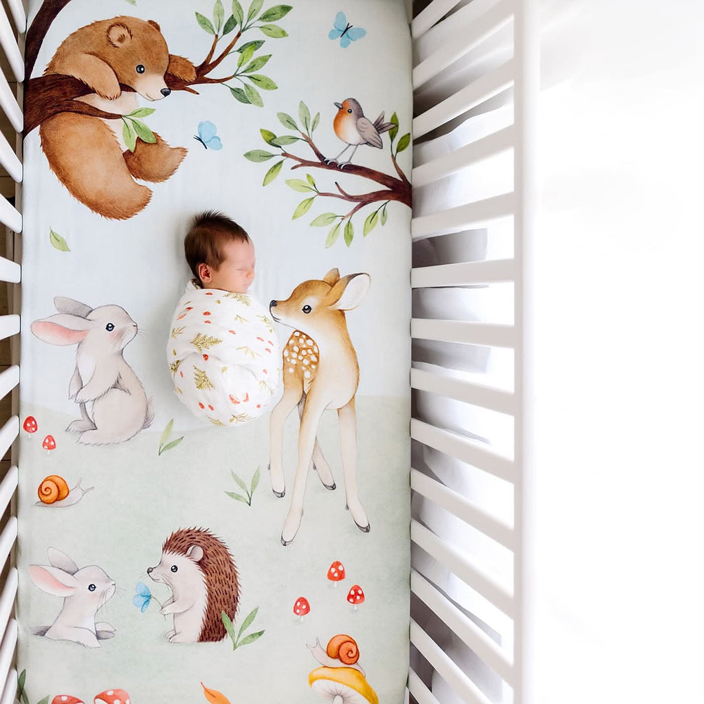 Crib sheet and Swaddle bundle - Enchanted Forest in - Crib Sheet & Swaddle photo