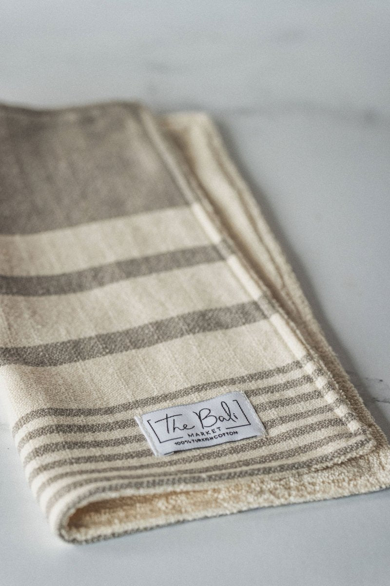 Essential Stripe Washcloth Collection – 12” x 12” Turkish Cotton in - Wash Cloth photo