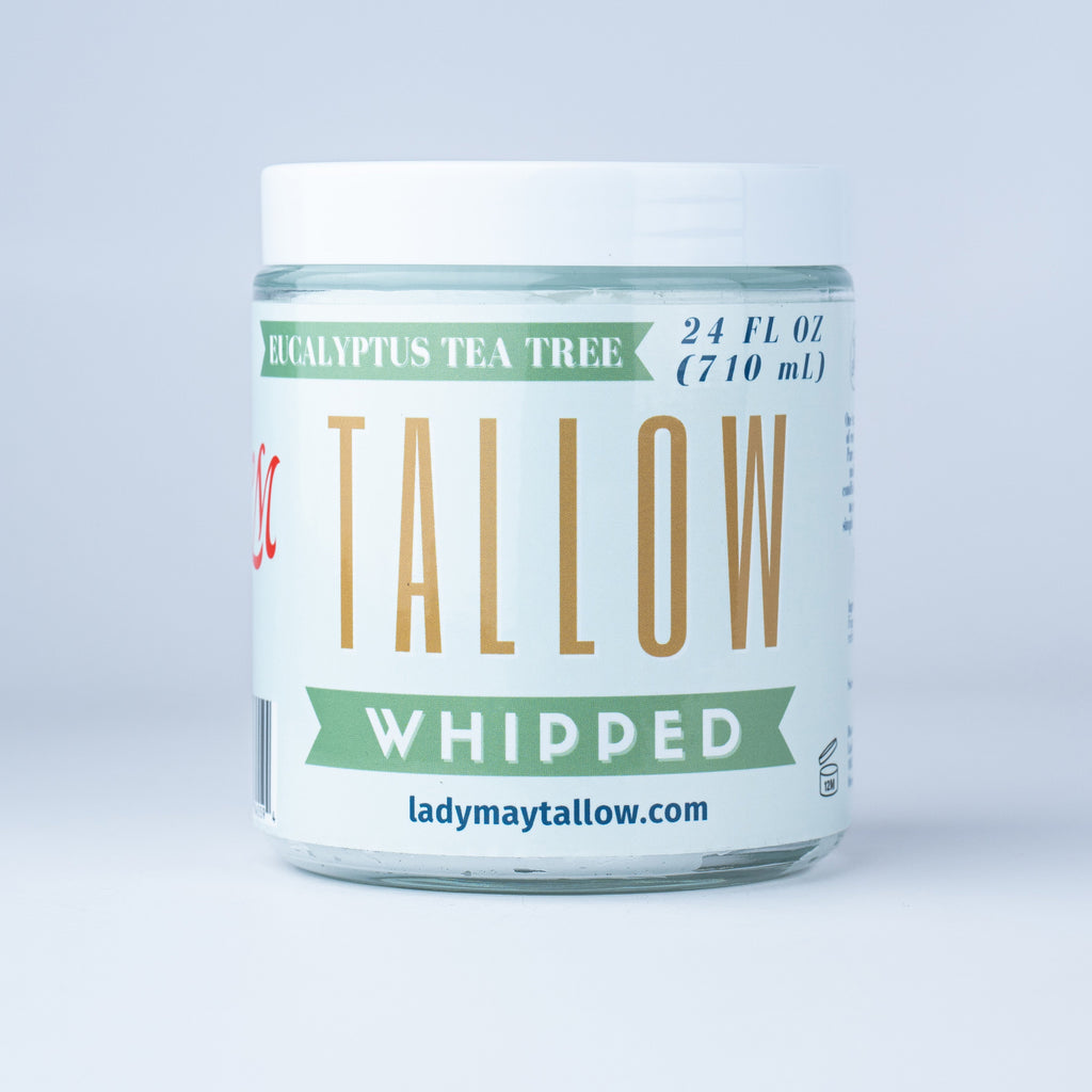 Whipped Tallow | All Natural Moisturizer Choose Scent Size 2oz-85oz in Eucalyptus Tea Tree 24oz - Body Cream/Lotion photo
