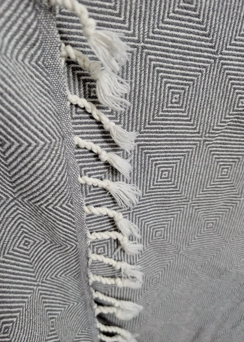 Explorer Towel | Oversized Turkish Cotton Towel with Geometric Design in - Towel photo