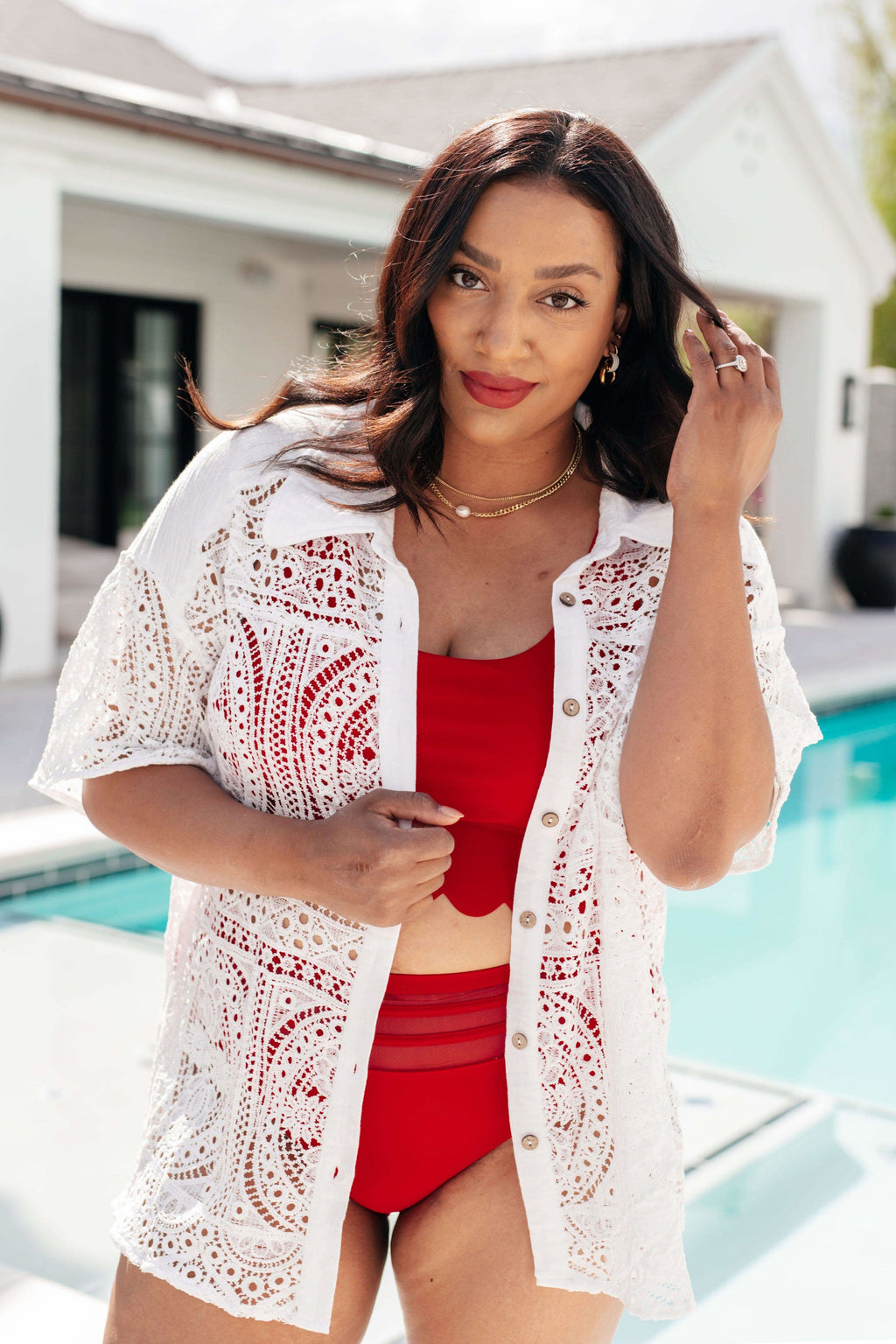 Tonga Scalloped Swim Top in - Swimwear photo